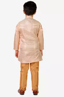 Cream Stripes Cotton Jacquard Kurta Pajama Set // Traditional Wear