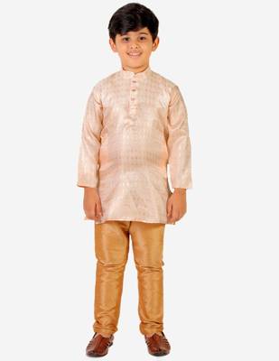 Cream Stripes Cotton Jacquard Kurta Pajama Set // Traditional Wear 3