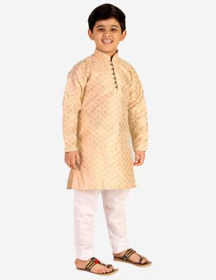 Cream Stripes SIlk Jacquard Kurta Pajama Set // Traditional Wear 3