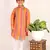 Orange Stripes Cotton Jacquard Kurta Pajama Set // Traditional Wear