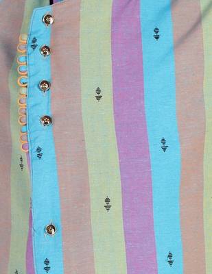 Green Stripes Cotton Jacquard Kurta Pajama Set // Traditional Wear 2
