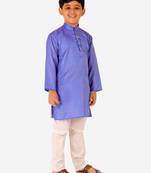 Blue Stripes SIlk Jacquard Kurta Pajama Set // Traditional Wear
