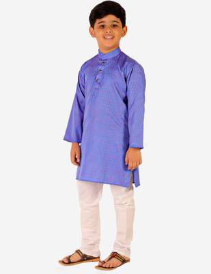 Blue Stripes SIlk Jacquard Kurta Pajama Set // Traditional Wear 2