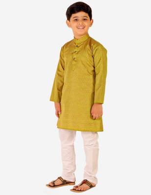 Green Stripes SIlk Jacquard Kurta Pajama Set // Traditional Wear 2