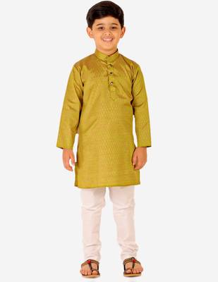 Green Stripes SIlk Jacquard Kurta Pajama Set // Traditional Wear 3