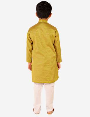 Green Stripes SIlk Jacquard Kurta Pajama Set // Traditional Wear 4