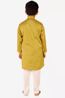 Green Stripes SIlk Jacquard Kurta Pajama Set // Traditional Wear