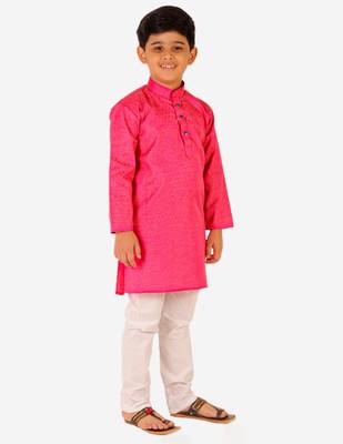 Pink Stripes SIlk Jacquard Kurta Pajama Set // Traditional Wear 1