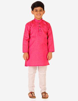 Pink Stripes SIlk Jacquard Kurta Pajama Set // Traditional Wear 3