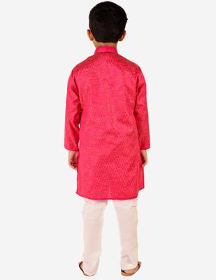 Pink Stripes SIlk Jacquard Kurta Pajama Set // Traditional Wear 4