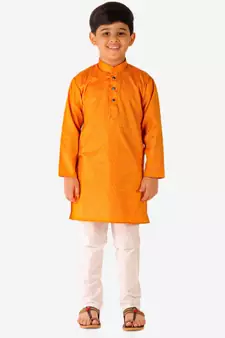 Yellow Stripes SIlk Jacquard Kurta Pajama Set // Traditional Wear