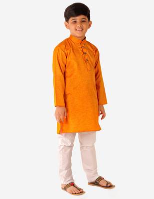 Yellow Stripes SIlk Jacquard Kurta Pajama Set // Traditional Wear 3