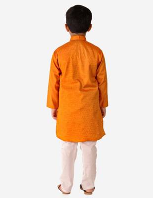 Yellow Stripes SIlk Jacquard Kurta Pajama Set // Traditional Wear 4