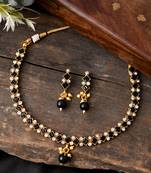 Black crystal necklace-sets