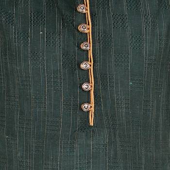 Dark Green Stripes SIlk Jacquard Kurta Pajama Set // Traditional Wear 2