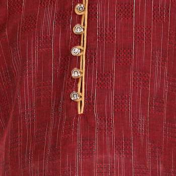 Maroon Stripes SIlk Jacquard Kurta Pajama Set // Traditional Wear 5