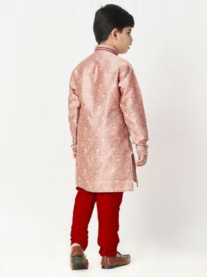 Pink Stripes SIlk Jacquard Kurta Pajama Set // Traditional Wear 4