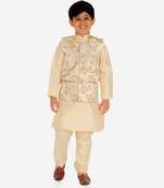 Gold Stripes jacquard Silk Kurta Pajama Set // Traditional Wear