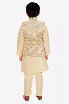Gold Stripes jacquard Silk Kurta Pajama Set // Traditional Wear