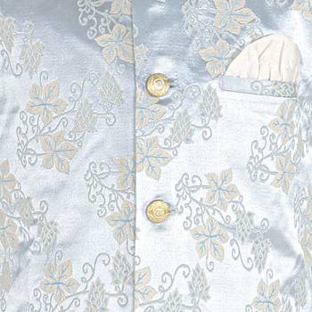 Light Blue Stripes jacquard Silk Kurta Pajama Set // Traditional Wear 5