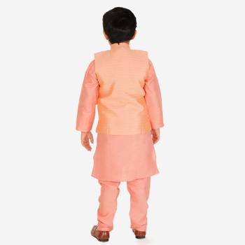 Pink Stripes jacquard Silk Kurta Pajama Set // Traditional Wear 4