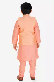 Pink Stripes jacquard Silk Kurta Pajama Set // Traditional Wear