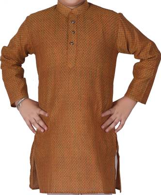 Brown Stripes Cotton Jacquard Kurta Pajama Set // Traditional Wear 5