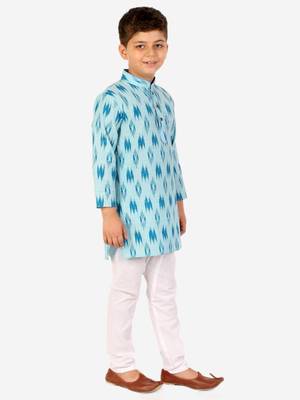 Firozi Stripes Cotton Jacquard Kurta Pajama Set // Traditional Wear 1
