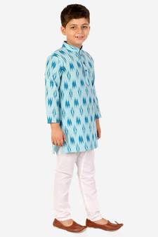 Firozi Stripes Cotton Jacquard Kurta Pajama Set // Traditional Wear
