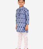 Dark Green Stripes Cotton Jacquard Kurta Pajama Set // Traditional Wear