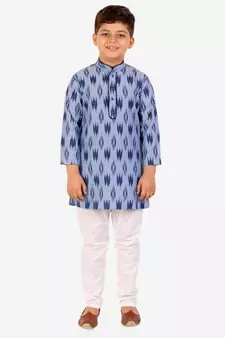 Dark Green Stripes Cotton Jacquard Kurta Pajama Set // Traditional Wear