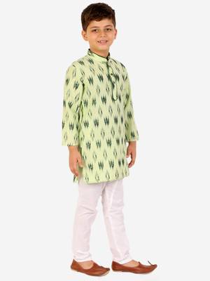 Navy Blue Stripes Cotton Jacquard Kurta Pajama Set // Traditional Wear 1