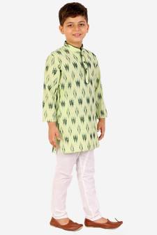 Navy Blue Stripes Cotton Jacquard Kurta Pajama Set // Traditional Wear