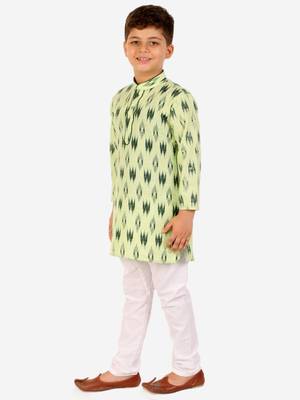 Navy Blue Stripes Cotton Jacquard Kurta Pajama Set // Traditional Wear 3