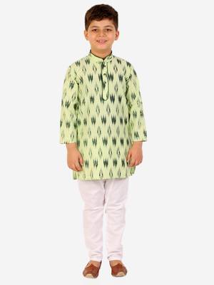 Navy Blue Stripes Cotton Jacquard Kurta Pajama Set // Traditional Wear 4