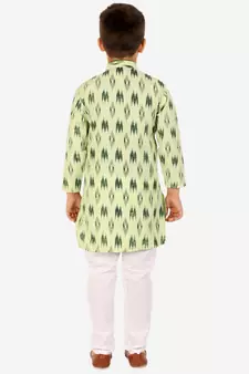 Navy Blue Stripes Cotton Jacquard Kurta Pajama Set // Traditional Wear