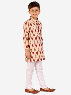 Maroon Stripes Cotton Jacquard Kurta Pajama Set // Traditional Wear 2