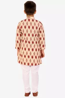 Maroon Stripes Cotton Jacquard Kurta Pajama Set // Traditional Wear