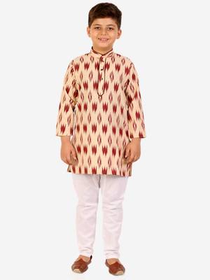Maroon Stripes Cotton Jacquard Kurta Pajama Set // Traditional Wear 4