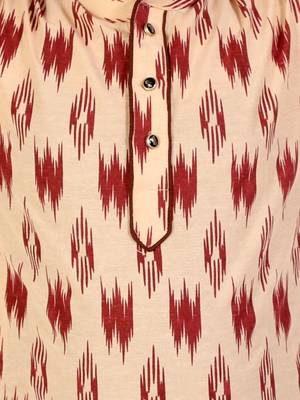 Maroon Stripes Cotton Jacquard Kurta Pajama Set // Traditional Wear 5