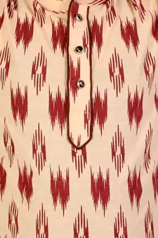 Maroon Stripes Cotton Jacquard Kurta Pajama Set // Traditional Wear