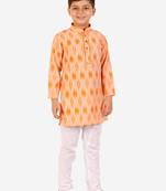 Red Stripes Cotton Jacquard Kurta Pajama Set // Traditional Wear