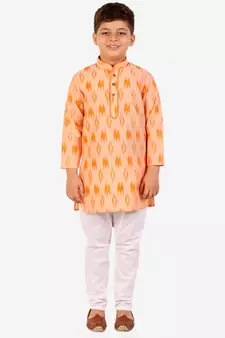 Red Stripes Cotton Jacquard Kurta Pajama Set // Traditional Wear