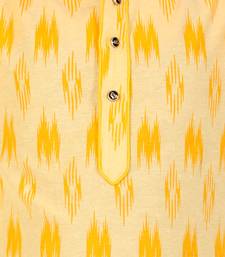 Yellow Stripes Cotton Jacquard Kurta Pajama Set // Traditional Wear