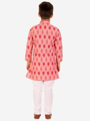 Red Stripes Cotton Jacquard Kurta Pajama Set // Traditional Wear 4