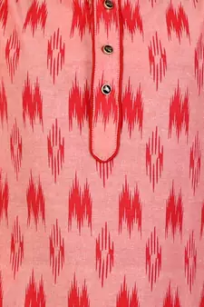 Red Stripes Cotton Jacquard Kurta Pajama Set // Traditional Wear