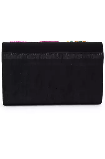 Beaded floral envelope clutch