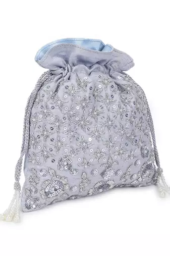 Bedazzle silver potli