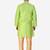 Green Printed Silk Kurta Pajama & Waistcoat Set For Mens