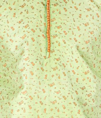 Green Printed Silk Kurta Pajama & Waistcoat Set For Mens 5